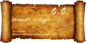 Obagyán Olga névjegykártya